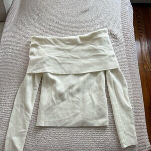 Aritzia Wilfred Ribbed Cream Sweater